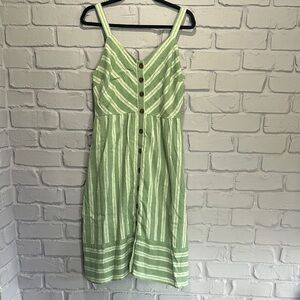 NWOT Universal Thread Green and White Sleeveless V-Neck Sundress size M